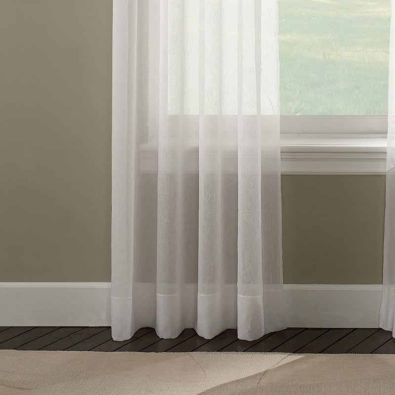 Curtainworks Trinity Crinkle Voile Sheer Curtain - 1 Panel, 51 by 132", Winter White - Image 4